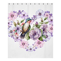 Hummingbird In Floral Heart Shower Curtain 60  X 72  (medium)  by augustinet
