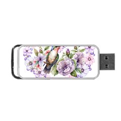 Hummingbird In Floral Heart Portable Usb Flash (two Sides) by augustinet