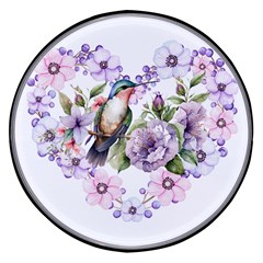 Hummingbird In Floral Heart Wireless Fast Charger(black) by augustinet