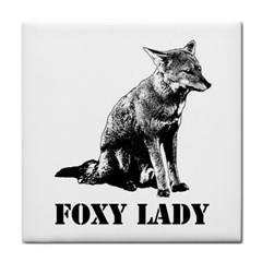 Foxy Lady Concept Illustration Tile Coaster by dflcprintsclothing