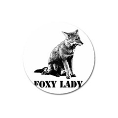 Foxy Lady Concept Illustration Magnet 3  (round) by dflcprintsclothing