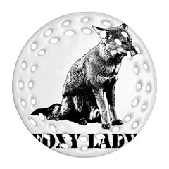 Foxy Lady Concept Illustration Ornament (round Filigree) by dflcprintsclothing