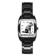 Foxy Lady Concept Illustration Stainless Steel Barrel Watch by dflcprintsclothing