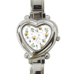 Bee Art Pattern Design Wallpaper Background Print Heart Italian Charm Watch