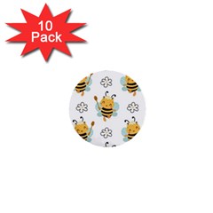 Art Bee Pattern Design Wallpaper Background 1  Mini Buttons (10 Pack) 