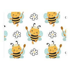 Art Bee Pattern Design Wallpaper Background Premium Plush Fleece Blanket (mini)