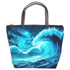 Ai Generated Waves Ocean Sea Tsunami Nautical Sea Bucket Bag by Ravend