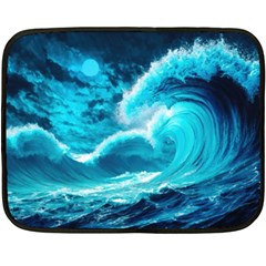 Ai Generated Waves Ocean Sea Tsunami Nautical Sea Fleece Blanket (mini)