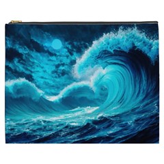 Ai Generated Waves Ocean Sea Tsunami Nautical Sea Cosmetic Bag (xxxl)