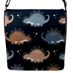 Dino Art Pattern Design Wallpaper Background Flap Closure Messenger Bag (s)