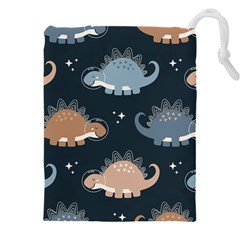 Dino Art Pattern Design Wallpaper Background Drawstring Pouch (5xl) by Ravend