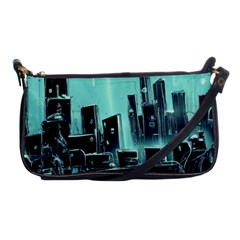 Buildings City Urban Destruction Background Shoulder Clutch Bag by Ravend