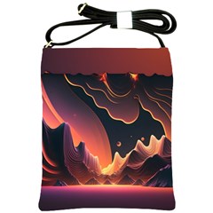 Fire Flame Burn Hot Heat Light Burning Orange Shoulder Sling Bag