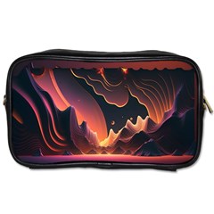 Fire Flame Burn Hot Heat Light Burning Orange Toiletries Bag (two Sides) by Ravend