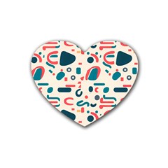 Shapes Pattern  Rubber Coaster (heart) by Sobalvarro