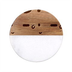 Shapes Pattern  Classic Marble Wood Coaster (round)  by Sobalvarro