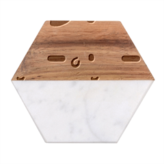 Shapes Pattern  Marble Wood Coaster (hexagon)  by Sobalvarro