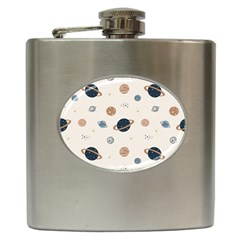 Space Planets Art Pattern Design Wallpaper Hip Flask (6 Oz)