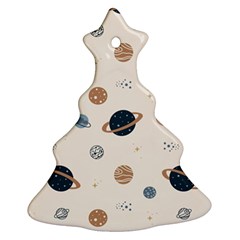 Space Planets Art Pattern Design Wallpaper Christmas Tree Ornament (two Sides) by Ravend