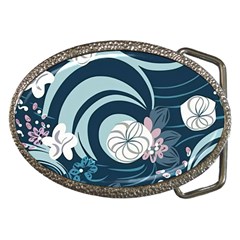 Flowers Pattern Floral Ocean Abstract Digital Art Belt Buckles