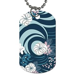 Flowers Pattern Floral Ocean Abstract Digital Art Dog Tag (two Sides)