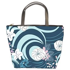 Flowers Pattern Floral Ocean Abstract Digital Art Bucket Bag