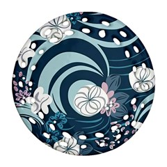 Flowers Pattern Floral Ocean Abstract Digital Art Ornament (round Filigree)