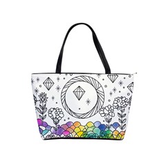 Rainbow Fun Cute Minimal Doodle Drawing Classic Shoulder Handbag