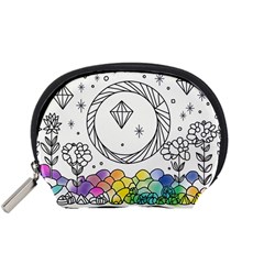 Rainbow Fun Cute Minimal Doodle Drawing Accessory Pouch (small)