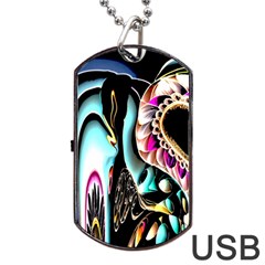 Garden Flower Nature Digital Art Abstract Dog Tag Usb Flash (one Side)