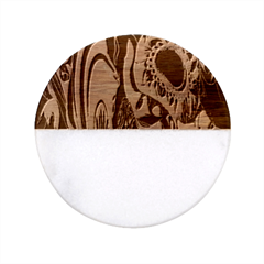 Garden Flower Nature Digital Art Abstract Classic Marble Wood Coaster (round) 