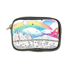 Rainbow Fun Cute Minimal Doodle Drawing Arts Coin Purse by Ravend