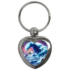 Storm Tsunami Waves Ocean Sea Nautical Nature Key Chain (heart)