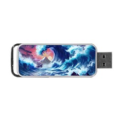 Storm Tsunami Waves Ocean Sea Nautical Nature Portable Usb Flash (two Sides) by Ravend