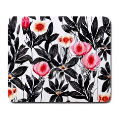 Beautiful Elegant Botanical Flowers Large Mousepad