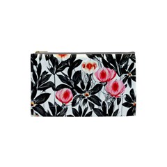 Beautiful Elegant Botanical Flowers Cosmetic Bag (Small)