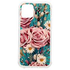 Coral Blush Rose On Teal Iphone 12 Mini Tpu Uv Print Case	 by GardenOfOphir