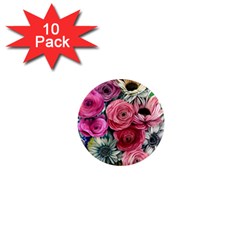 Charming Watercolor Flowers 1  Mini Magnet (10 Pack)  by GardenOfOphir