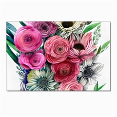 Charming Watercolor Flowers Postcard 4 x 6  (pkg Of 10) by GardenOfOphir