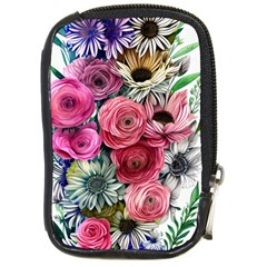 Charming Watercolor Flowers Compact Camera Leather Case by GardenOfOphir