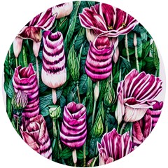 Attractive Watercolor Flowers Uv Print Round Tile Coaster by GardenOfOphir