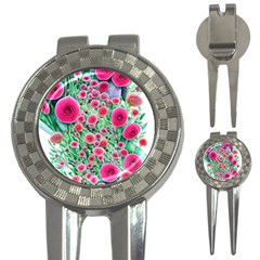 Bounty Of Brilliant Blooming Blossoms 3-in-1 Golf Divots by GardenOfOphir