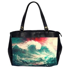 Storm Tsunami Waves Ocean Sea Nautical Nature Painting Oversize Office Handbag (2 Sides)