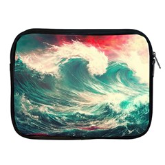 Storm Tsunami Waves Ocean Sea Nautical Nature Painting Apple Ipad 2/3/4 Zipper Cases by Ravend