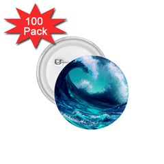 Tsunami Tidal Wave Ocean Waves Sea Nature Water 1 75  Buttons (100 Pack) 