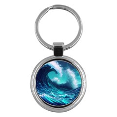 Tsunami Tidal Wave Ocean Waves Sea Nature Water Key Chain (round)