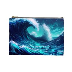 Tsunami Tidal Wave Ocean Waves Sea Nature Water Cosmetic Bag (large)