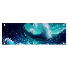 Tsunami Tidal Wave Ocean Waves Sea Nature Water Banner And Sign 6  X 2 