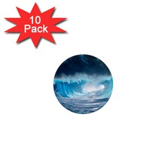 Thunderstorm Storm Tsunami Waves Ocean Sea 1  Mini Magnet (10 Pack) 