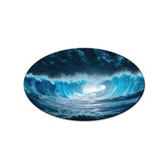 Thunderstorm Storm Tsunami Waves Ocean Sea Sticker (oval)